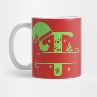 christmas monogram letter t Mug